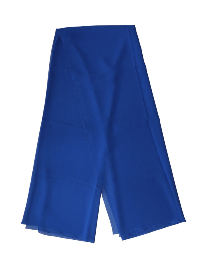 Dolce &amp; Gabbana Blue Silk Stole Neck Wrap Shawl Men  Scarf