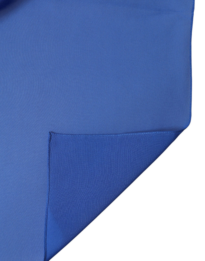 Dolce &amp; Gabbana Blue Silk Stole Neck Wrap Shawl Men  Scarf