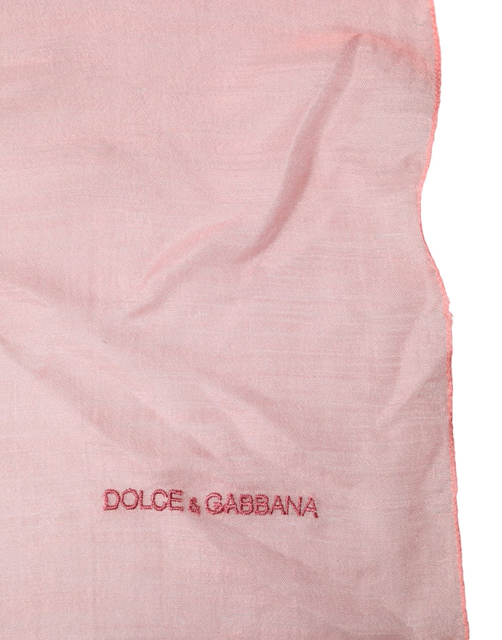 Dolce &amp; Gabbana Light Pink Cashmere Neck Wrap Shawl Scarf