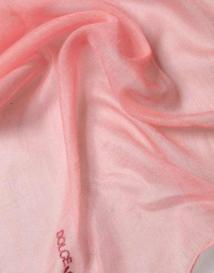 Dolce &amp; Gabbana Light Pink Cashmere Neck Wrap Shawl Scarf