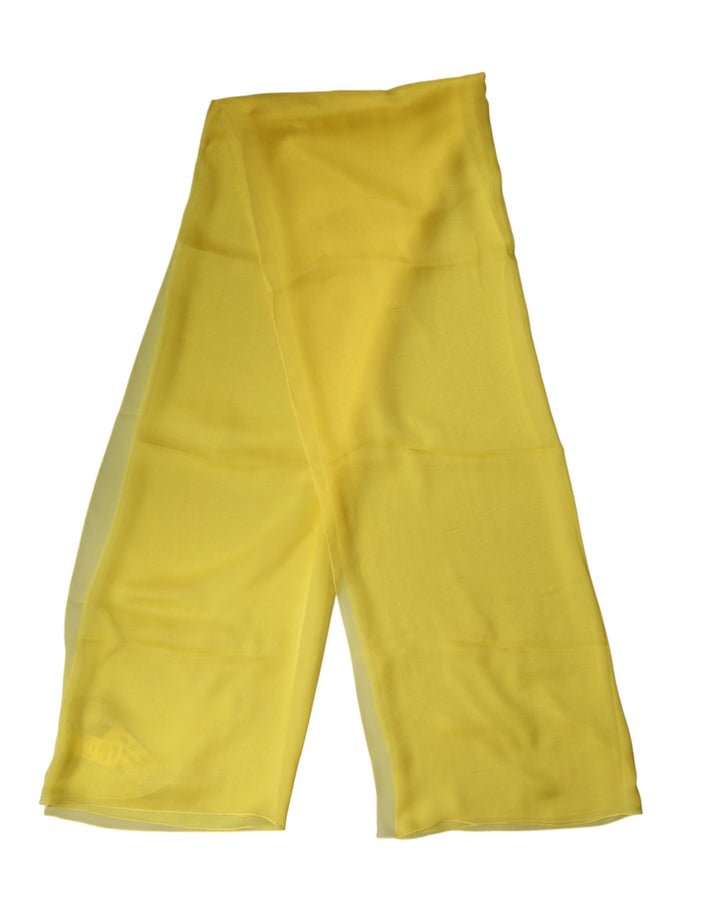 Dolce &amp; Gabbana Yellow Silk Stole Neck Wrap Shawl Men 200cm x 130cm Scarf