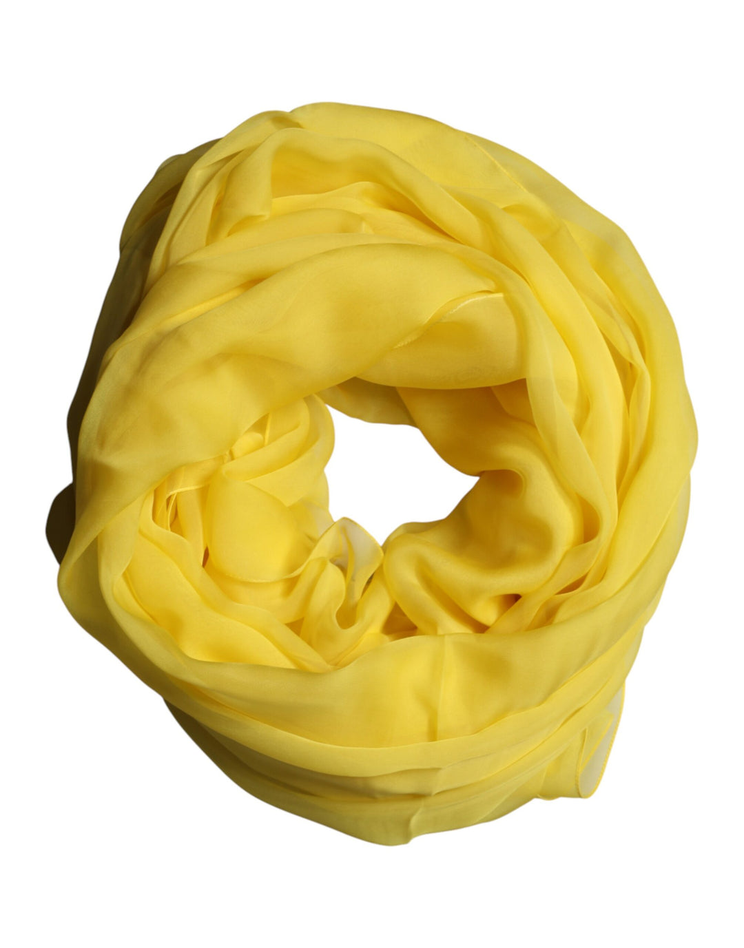 Dolce &amp; Gabbana Yellow Silk Stole Neck Wrap Shawl Men 200cm x 130cm Scarf