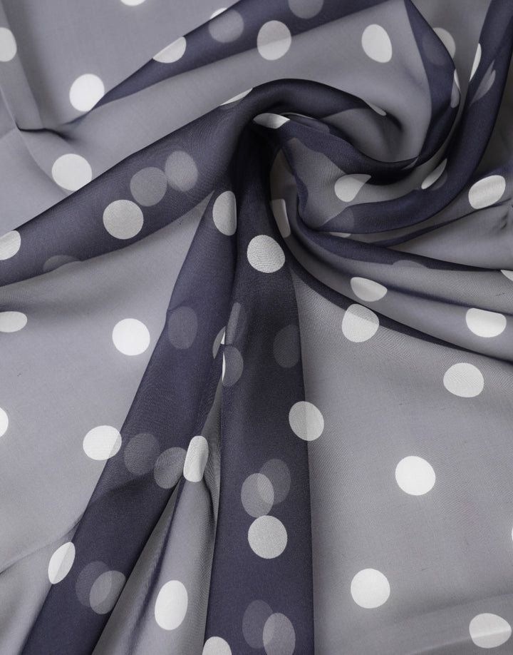 Dolce &amp; Gabbana Blue Polka Dot Silk Neck Wrap Shawl 205cm x 132cm Scarf