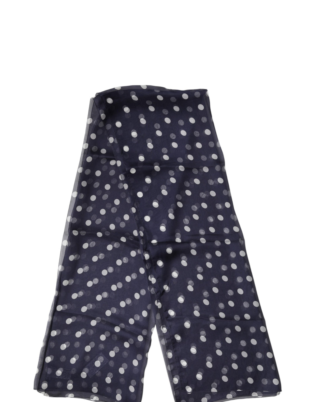 Dolce &amp; Gabbana Blue Polka Dot Silk Neck Wrap Shawl 205cm x 132cm Scarf