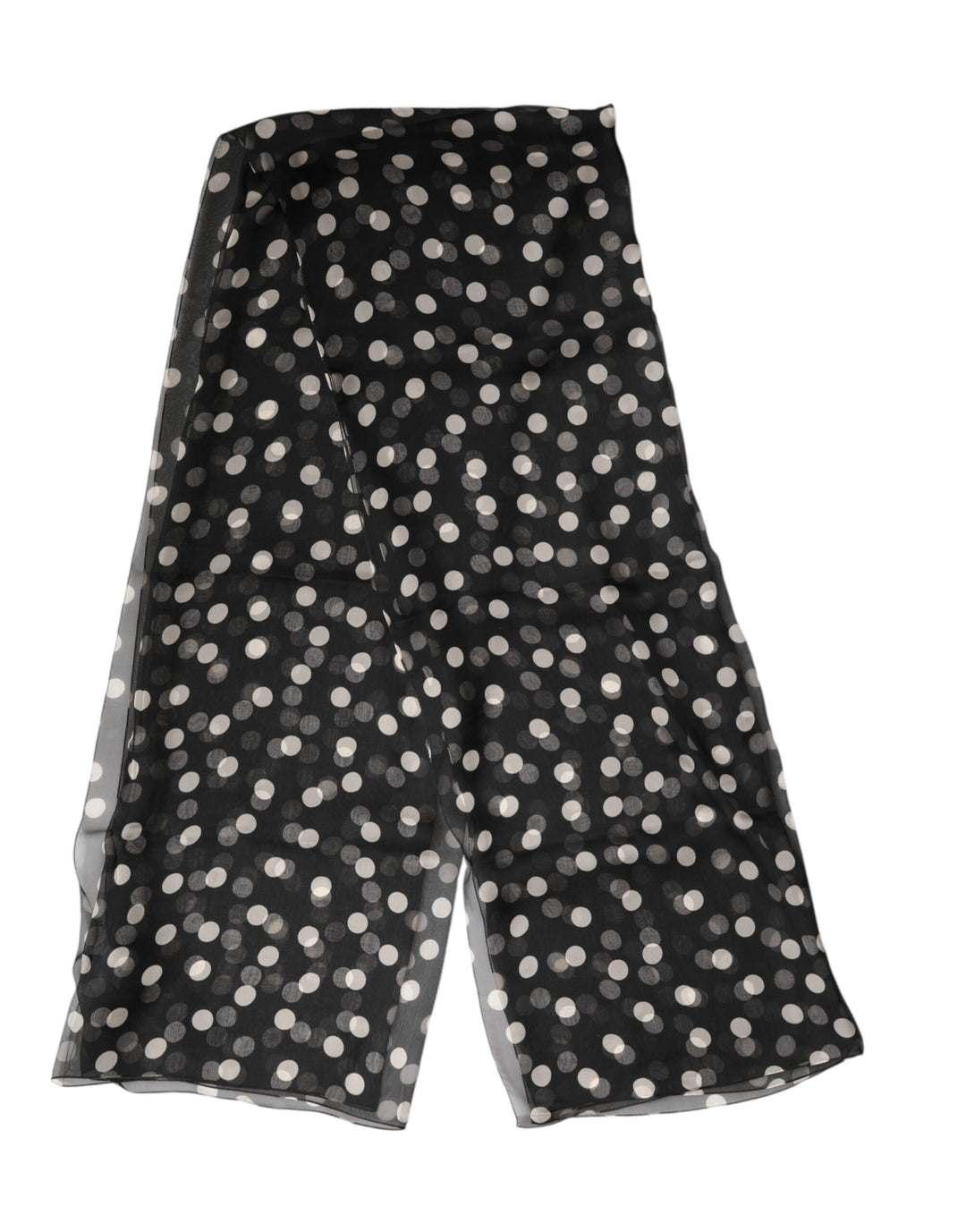 Dolce &amp; Gabbana Black Polka Dot Silk Neck Wrap Shawl 205cm x 137cm Scarf