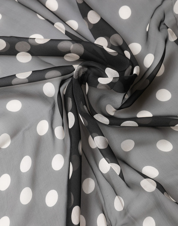 Dolce &amp; Gabbana Black Polka Dot Silk Neck Wrap Shawl 205cm x 137cm Scarf