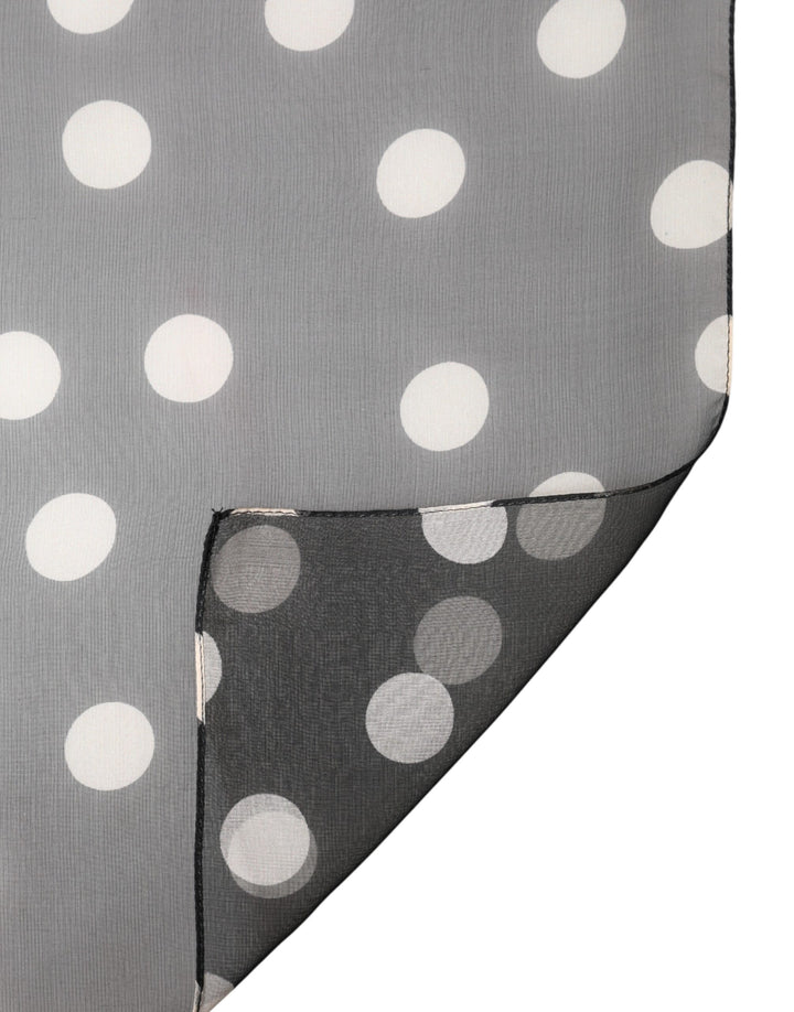 Dolce &amp; Gabbana Black Polka Dot Silk Neck Wrap Shawl 205cm x 137cm Scarf