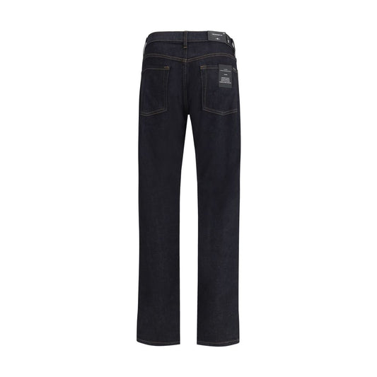 7FOR Blue Cotton Straight-Leg Jeans