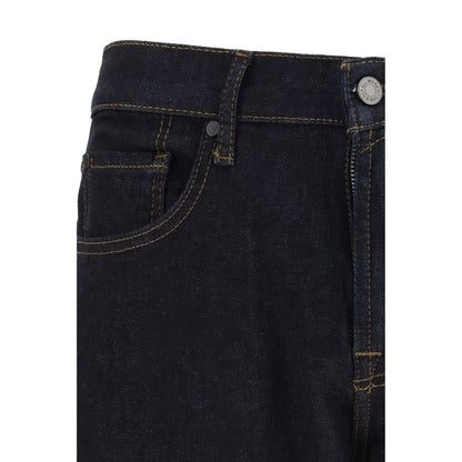 7FOR Blue Cotton Straight-Leg Jeans