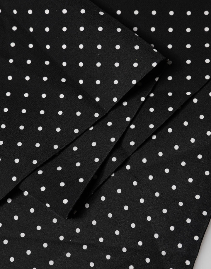Dolce &amp; Gabbana Black Polka Dot Neck Wrap Foulard 133.5cm x 12.5cm Scarf