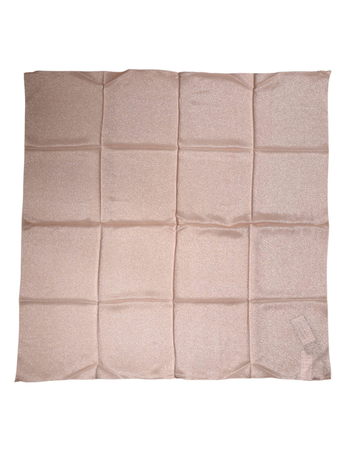 Dolce &amp; Gabbana Light Pink Silk Blend Square Foulard 87.5cm x86.5cm Scarf