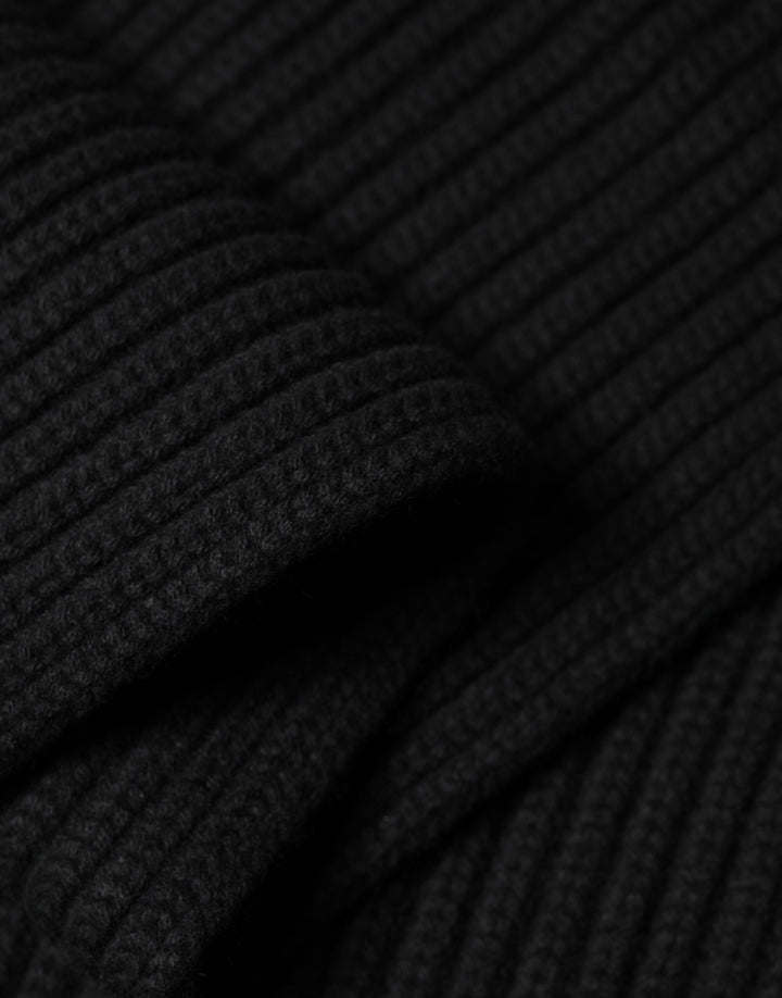 Dolce &amp; Gabbana Black Cashmere Knit Neck Wrap Shawl 202cm x 26cm  Scarf
