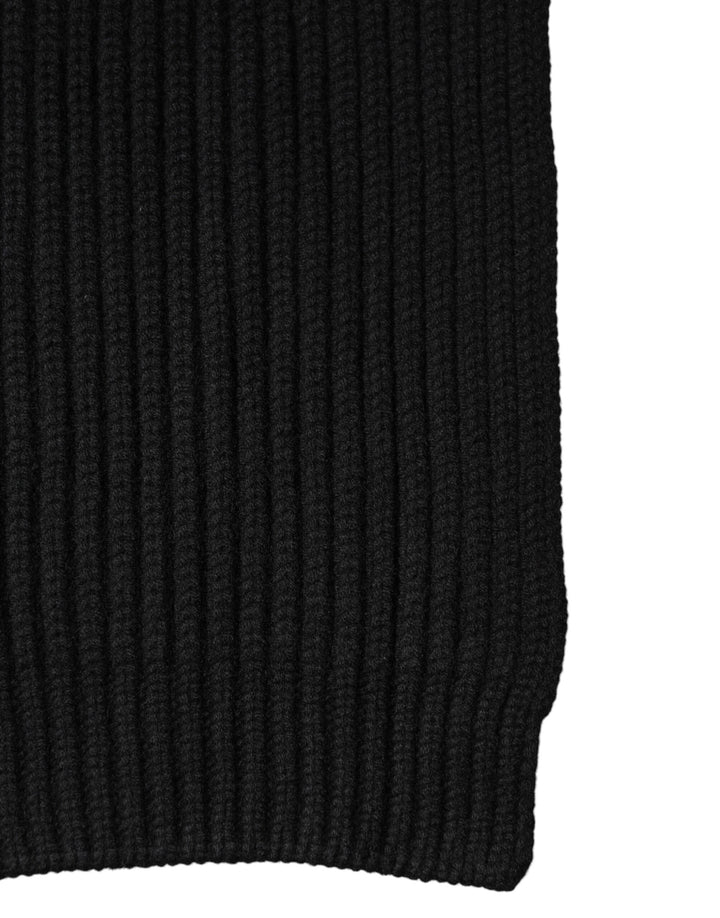 Dolce &amp; Gabbana Black Cashmere Knit Neck Wrap Shawl 202cm x 26cm  Scarf