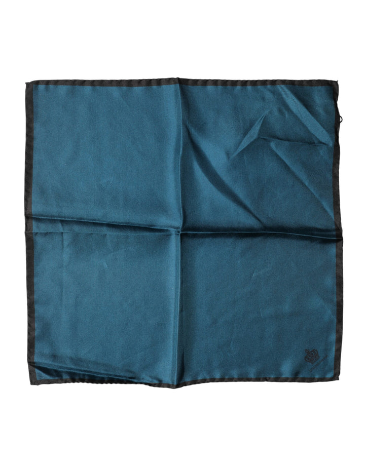 Dolce &amp; Gabbana Blue Silk Square Pocket Handkerchief Scarf