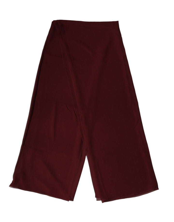 Dolce &amp; Gabbana Maroon Silk Stole Neck Wrap Shawl Men 200cm x 130cm  Scarf