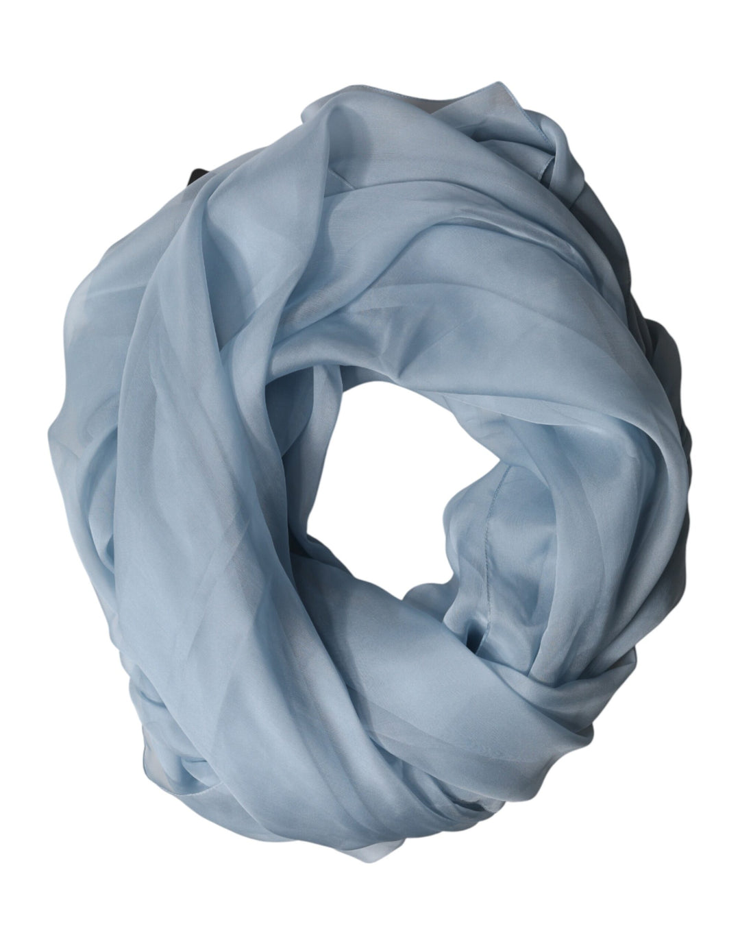 Dolce &amp; Gabbana Light Blue Silk Stole Neck Wrap Shawl 200cm x 130cm Scarf