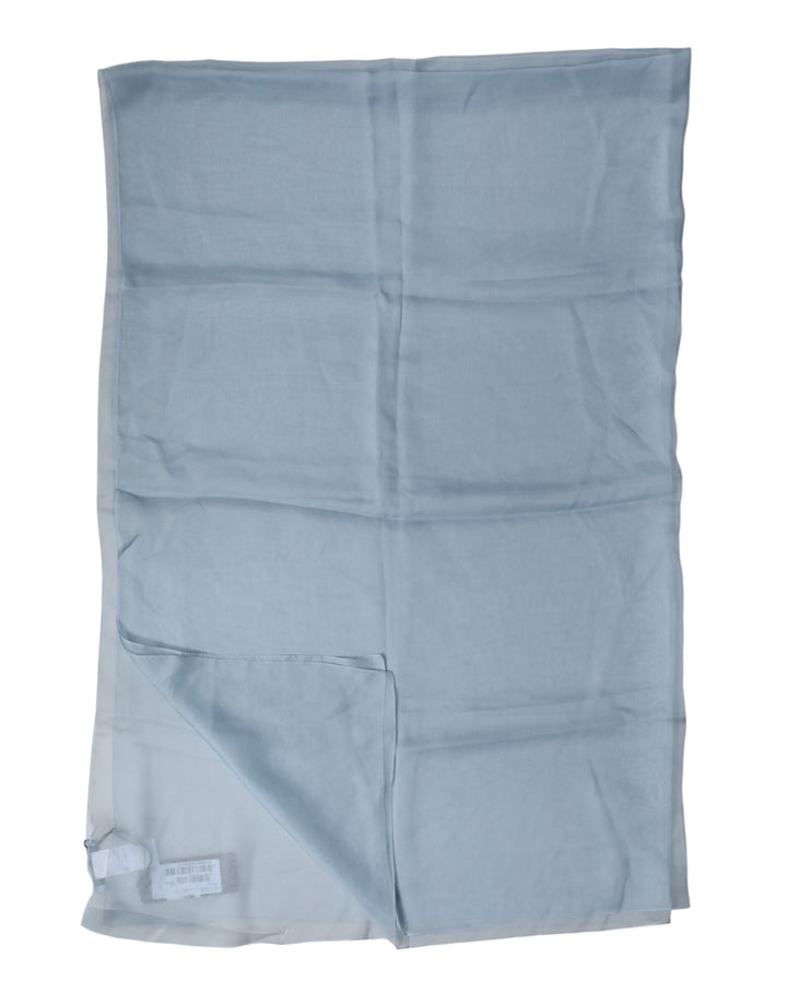 Dolce &amp; Gabbana Light Blue Silk Stole Neck Wrap Shawl 200cm x 130cm Scarf