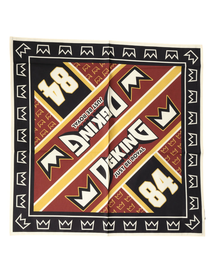 Dolce &amp; Gabbana Multicolor DG King Square Foulard Men 50.5cm x 50cm Scarf