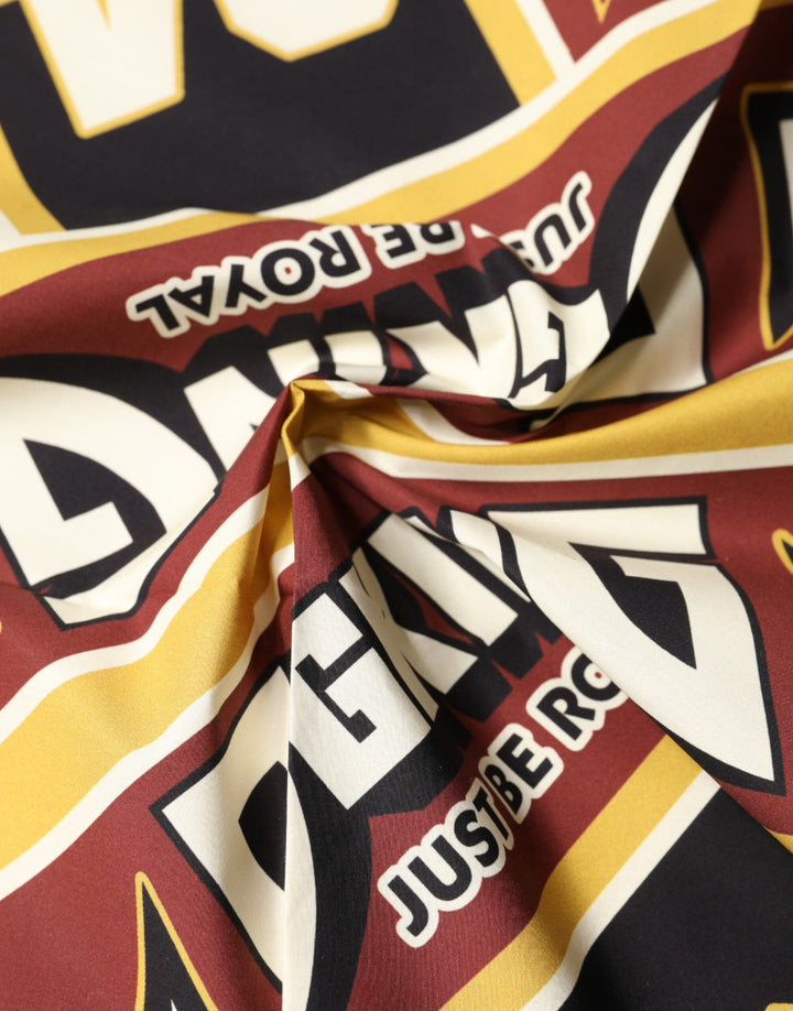 Dolce &amp; Gabbana Multicolor DG King Square Foulard Men 50.5cm x 50cm Scarf