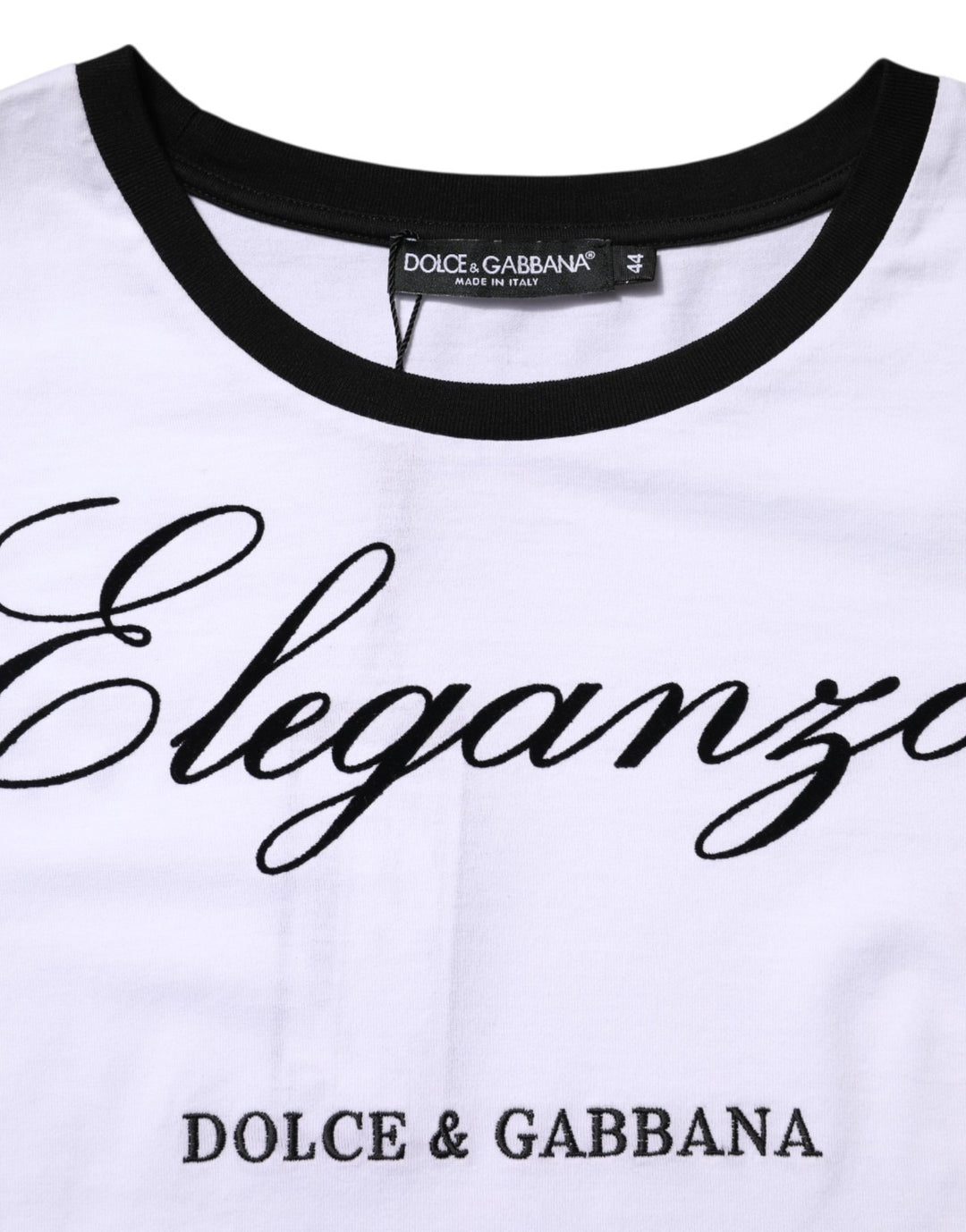 Dolce &amp; Gabbana White Eleganza Cotton Crew Neck Tee T-shirt