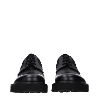 Valentino Garavani Black Leather Oxfords And Derbies