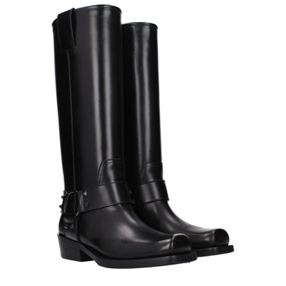 Valentino Garavani Black Leather Boots