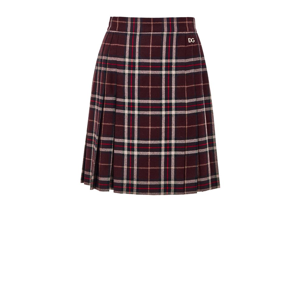 Dolce &amp; Gabbana Bordeaux Wool Mini Skirt