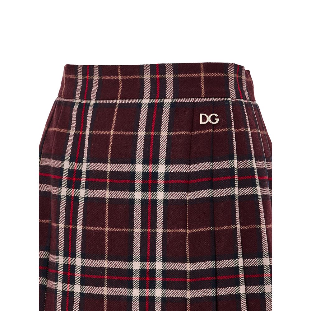 Dolce &amp; Gabbana Bordeaux Wool Mini Skirt