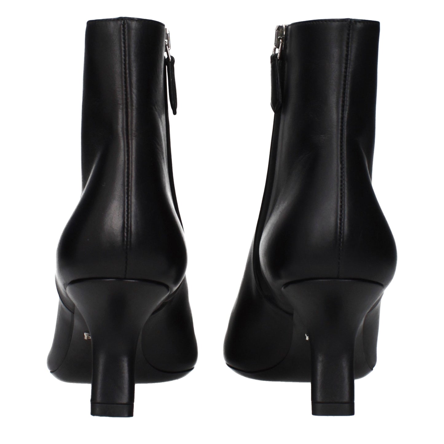 Prada Black Leather Ankle Boots