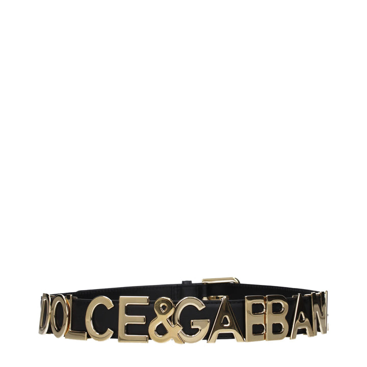 Dolce &amp; Gabbana Black Leather Regular Belt