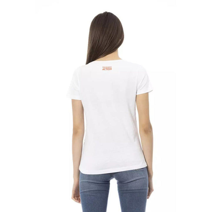 Trussardi Action White Cotton Tank Tops