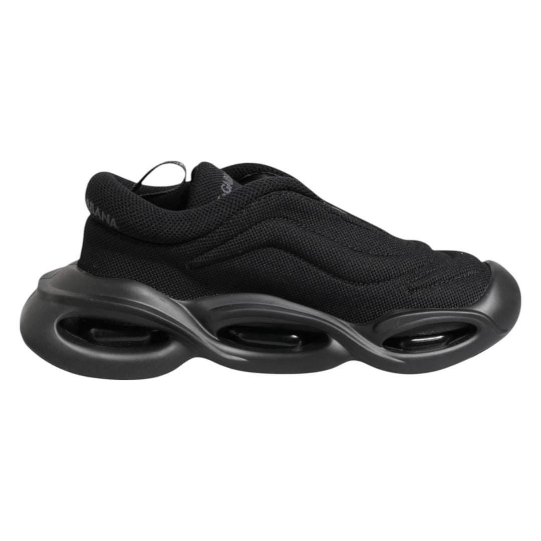 Dolce &amp; Gabbana Black Slip On Low Top Wave Sneakers Shoes