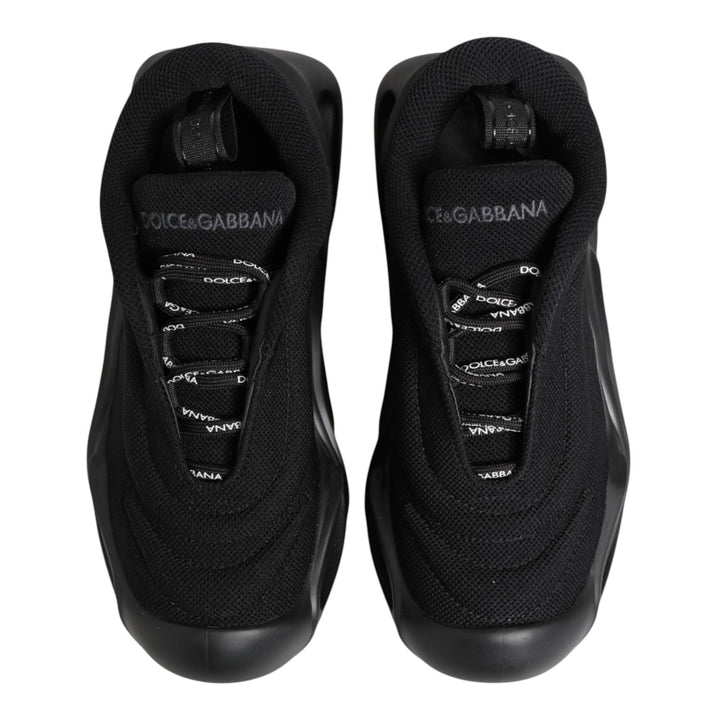 Dolce &amp; Gabbana Black Slip On Low Top Wave Sneakers Shoes