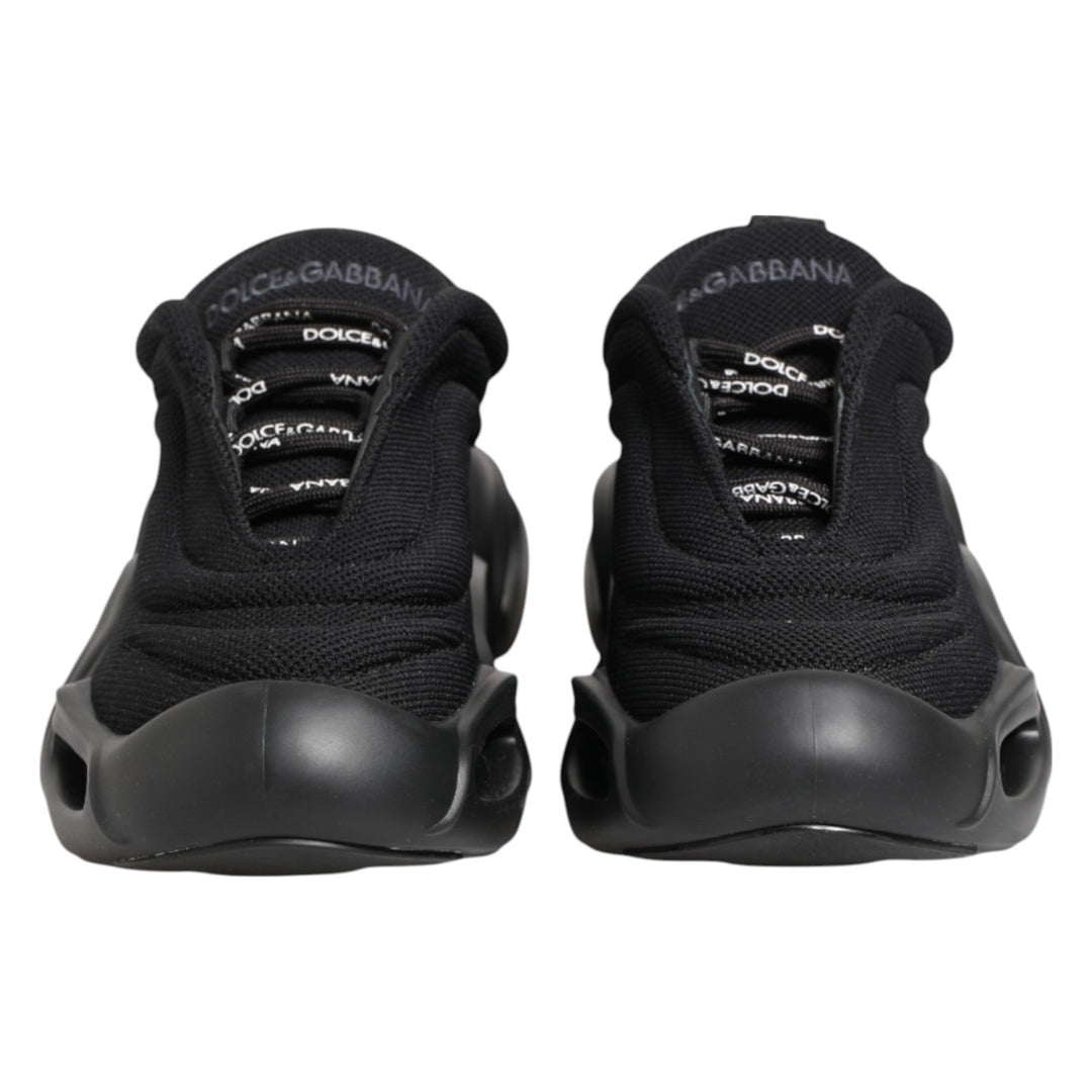 Dolce &amp; Gabbana Black Slip On Low Top Wave Sneakers Shoes