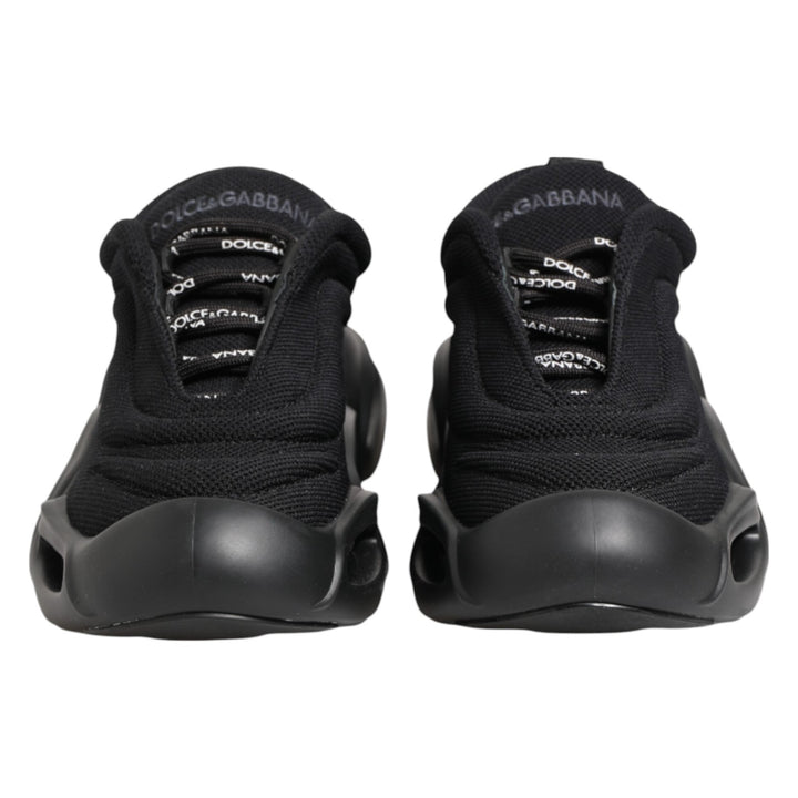 Dolce &amp; Gabbana Black Slip On Low Top Wave Sneakers Shoes