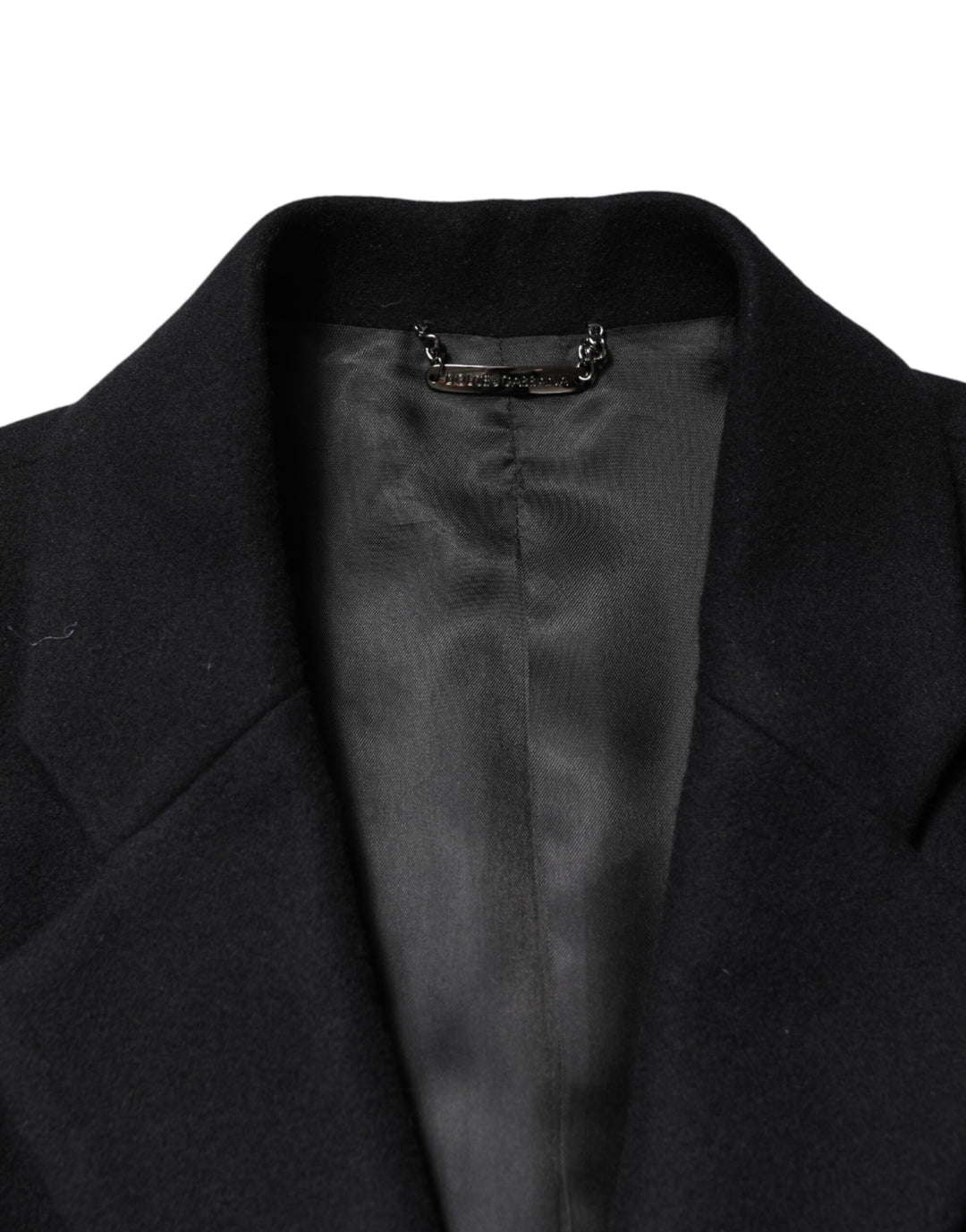 Dolce &amp; Gabbana Black Wool Single Breasted Long Coat Jacket