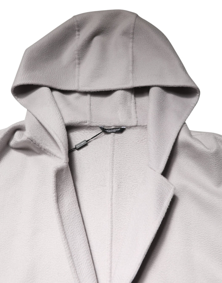 Dolce &amp; Gabbana Off White Belted Long Trench Coat Men Jacket