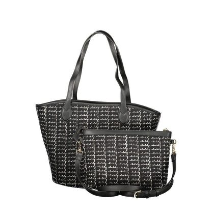 Mario Valentino "Black Polyurethane Women Bucket Bag"