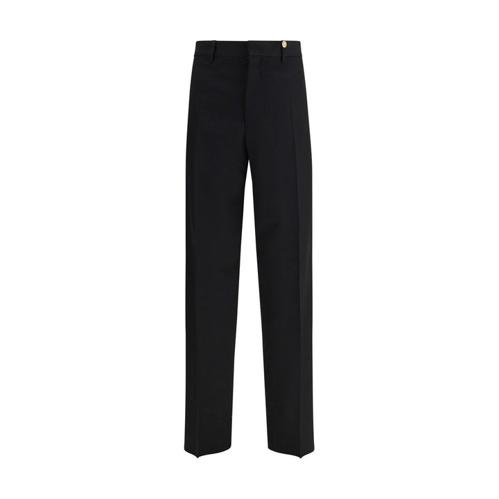 Versace Black Fleece Wool Dress Pants