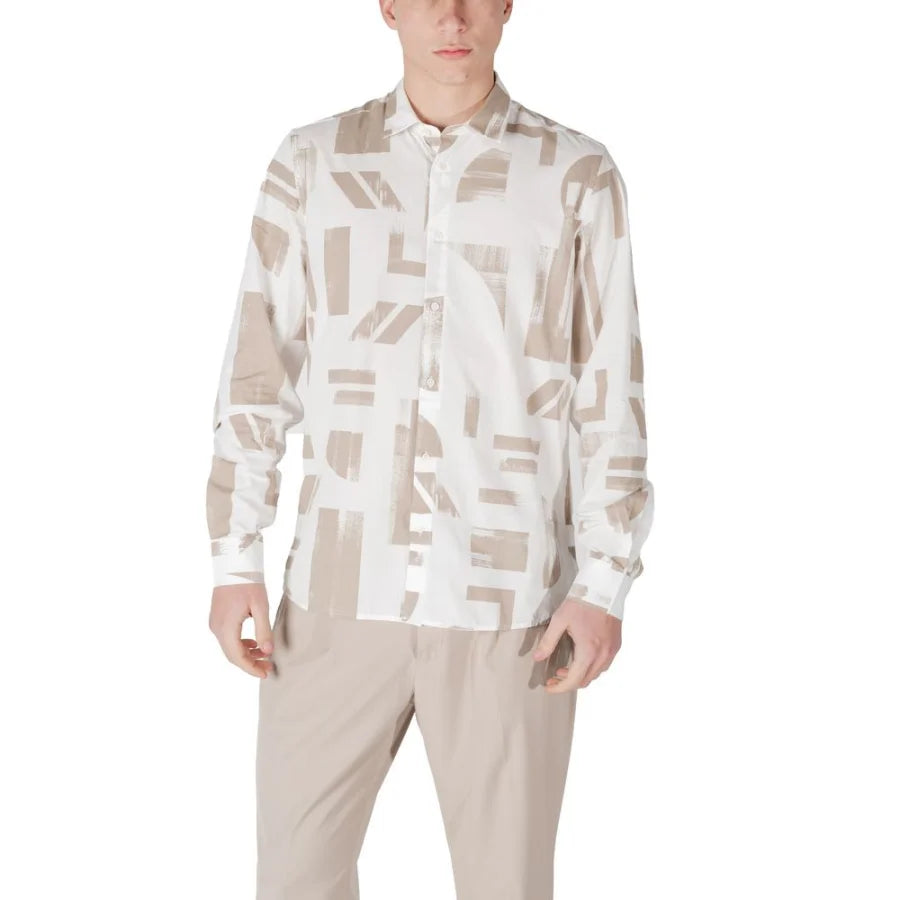 Antony Morato Beige Viscose Pattern Shirt