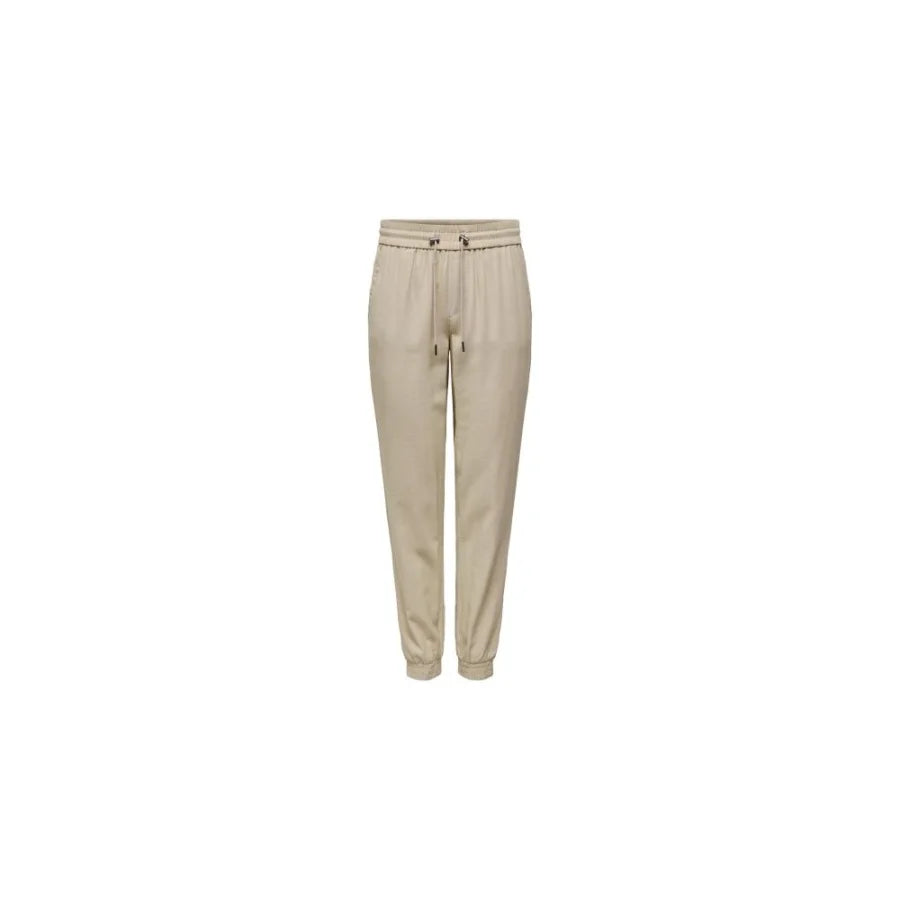 Only Beige Viscose Casual Pants
