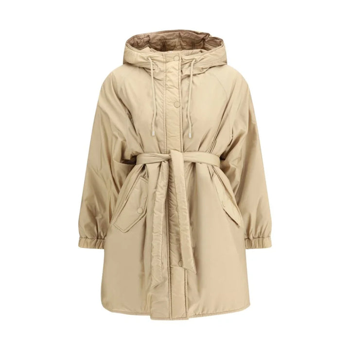 Max Mara Beige Polyester Full-Length Jacket