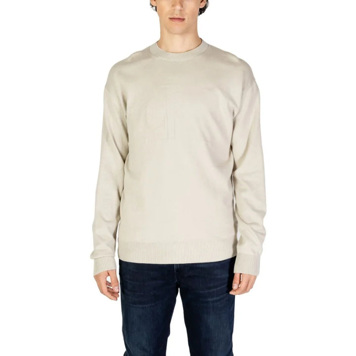 Calvin Klein Jeans Beige Organic Cotton Sweatshirt