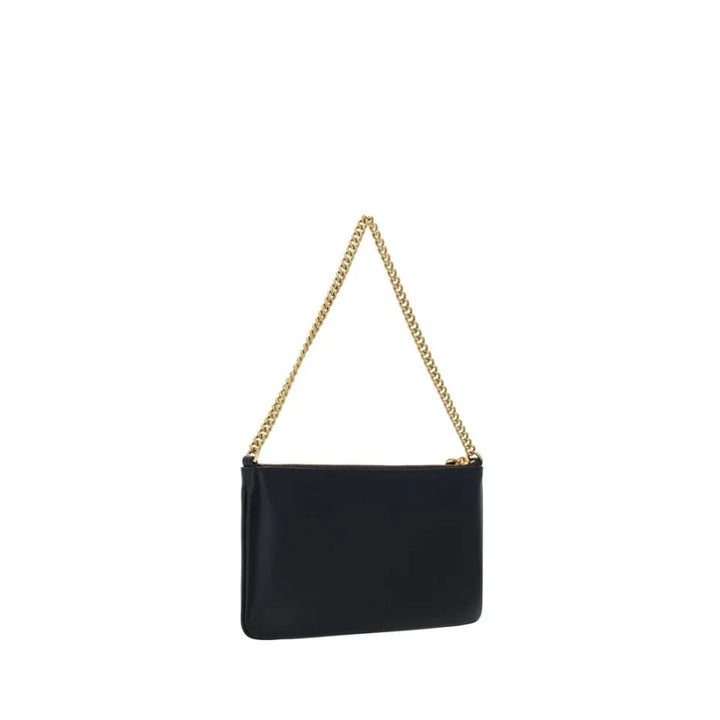 PINKO Black Calf Leather Bos Taurus Shoulder Bag