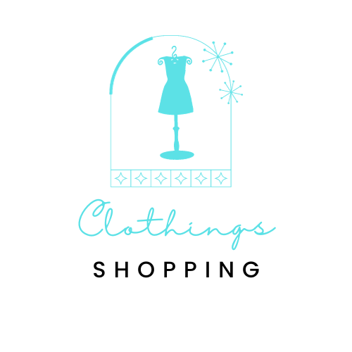 Clothings.shopping logo design in a nice blue logo and font