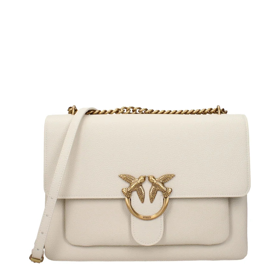 PINKO Beige Leather Crossbody Bag