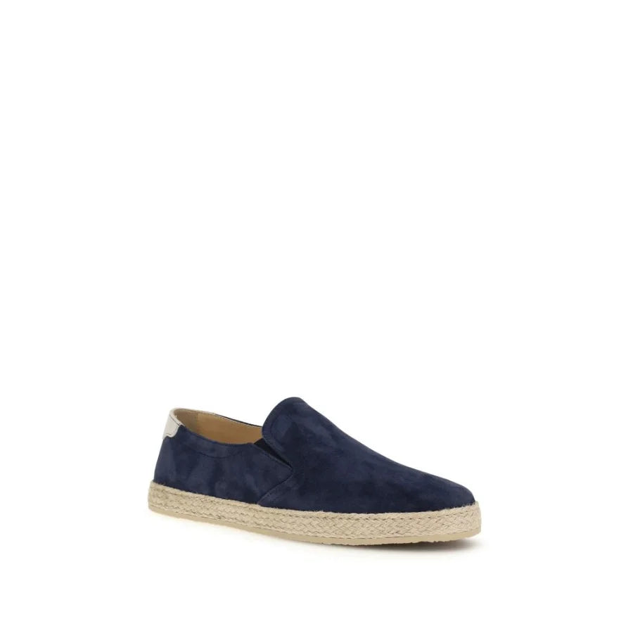 Brunello Cucinelli Blue Calf Leather Bos Taurus Espadrilles