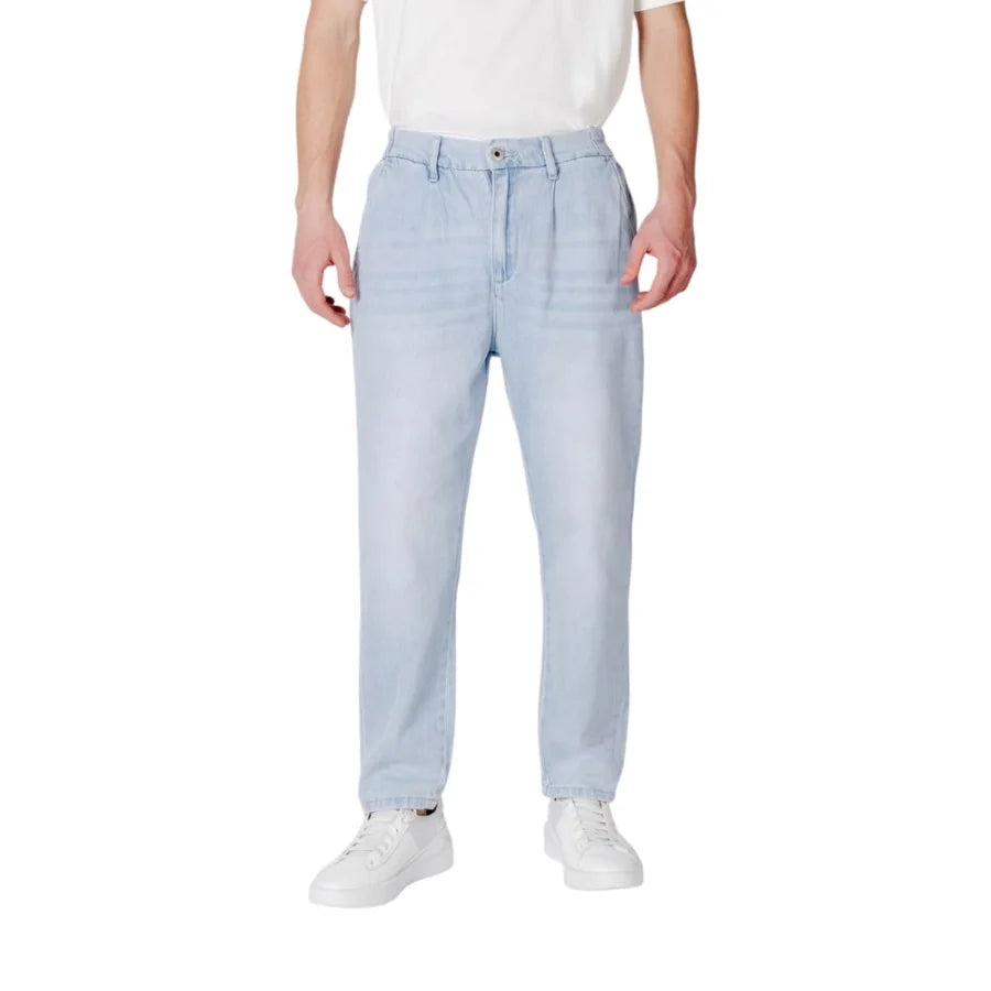 Gianni Lupo Blue Cotton Slim Fit Jeans