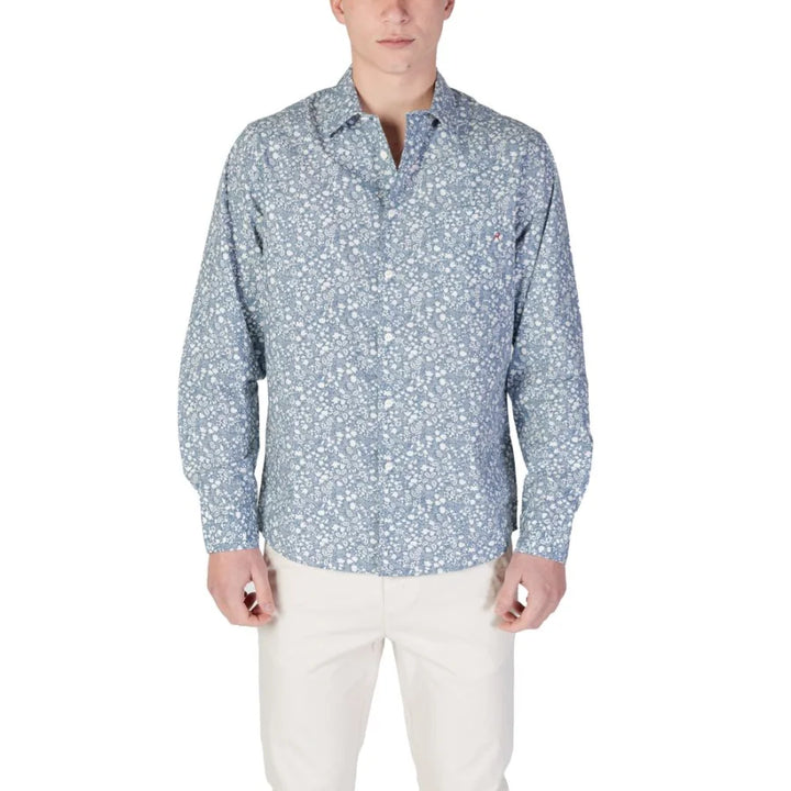 Replay Blue Cotton Pattern Shirt