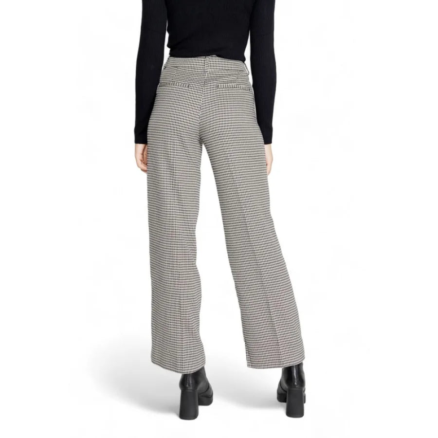 Only Black Polyester Flared Pants
